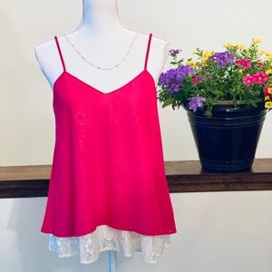 🌸Collective Concepts Cami Top w/Lace Hem